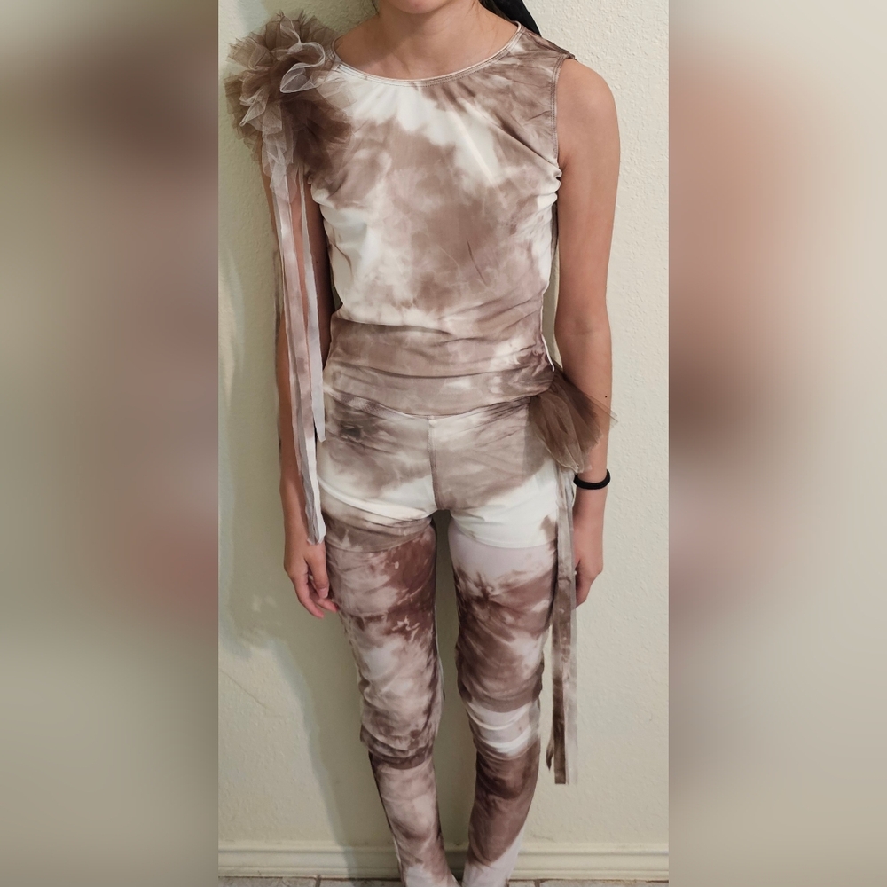 Brown Tie-Dye Girl Jumpsuit